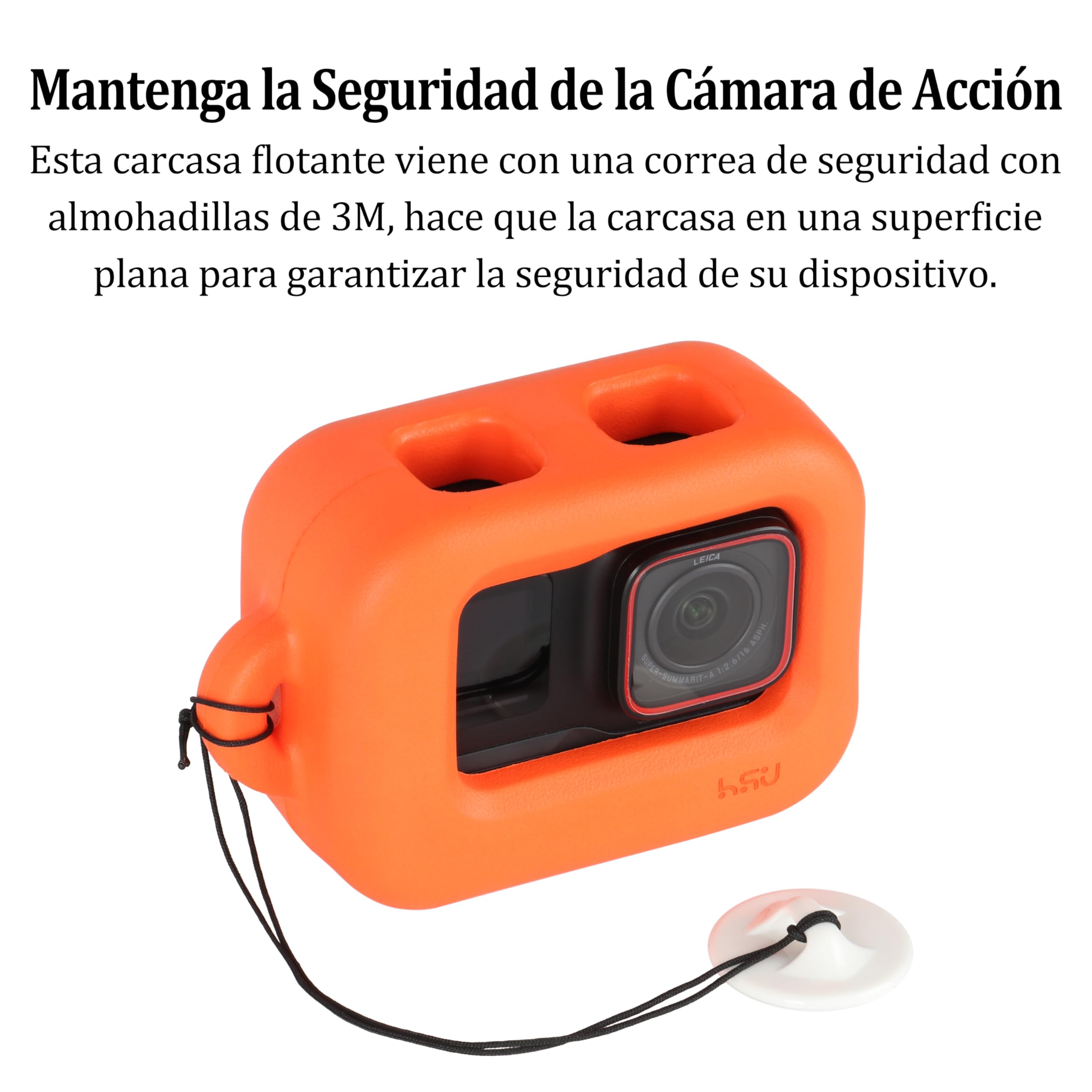 HSU Funda Flotante para Insta360 Ace, Accesorio Carcasa Flotante para Insta360 Ace Pro, para Deportes Acuáticos Surf Natación Buceo (Naranja)