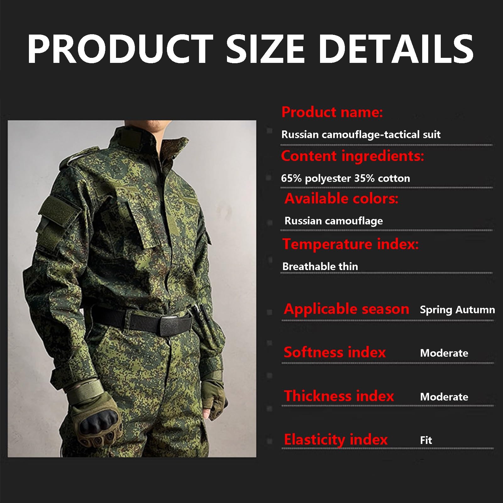 Combinaison Tactique de Camouflage Russe, Combinaisons de Chemise de Combat Tactique pour Hommes, Manteau Coupe-vent Pour Printemps et Automne
