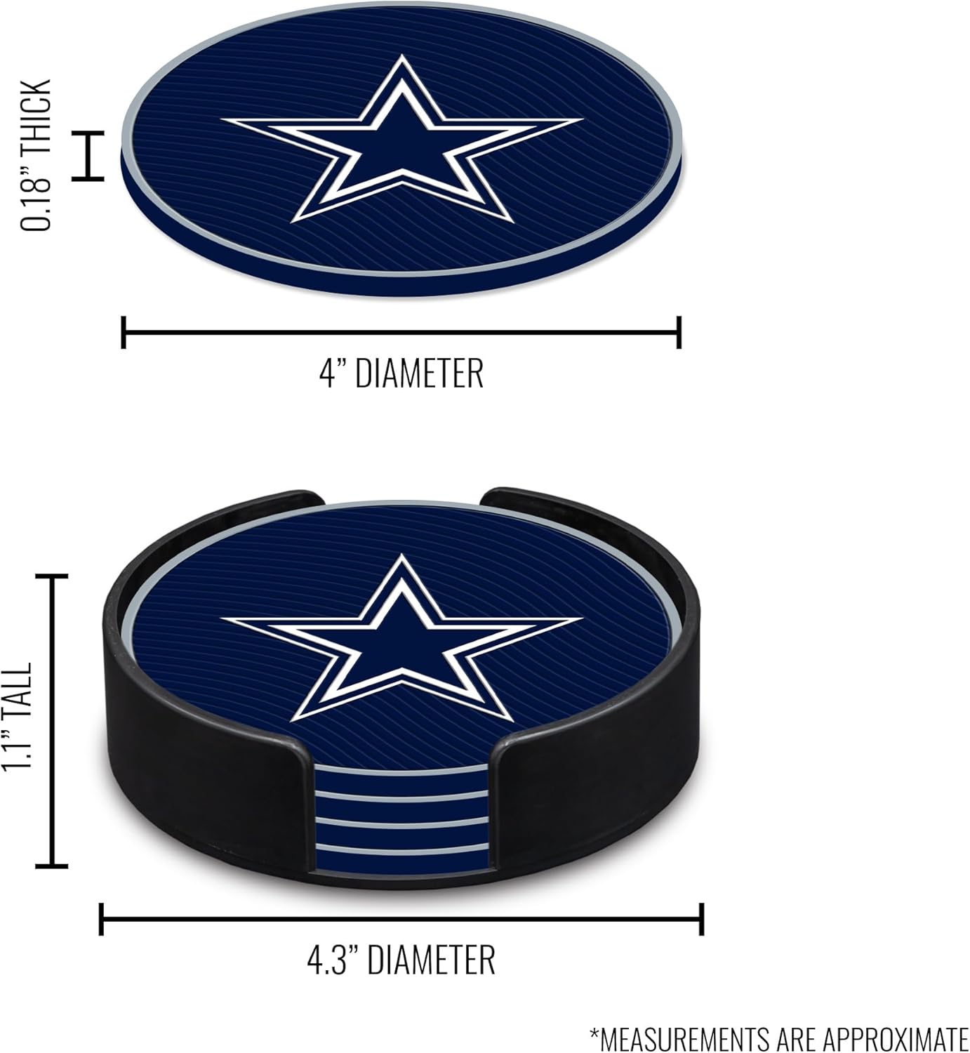 Rico Industries NFL Football Classic Favorites: PVC Coaster Set (4-Pack) - Image 6