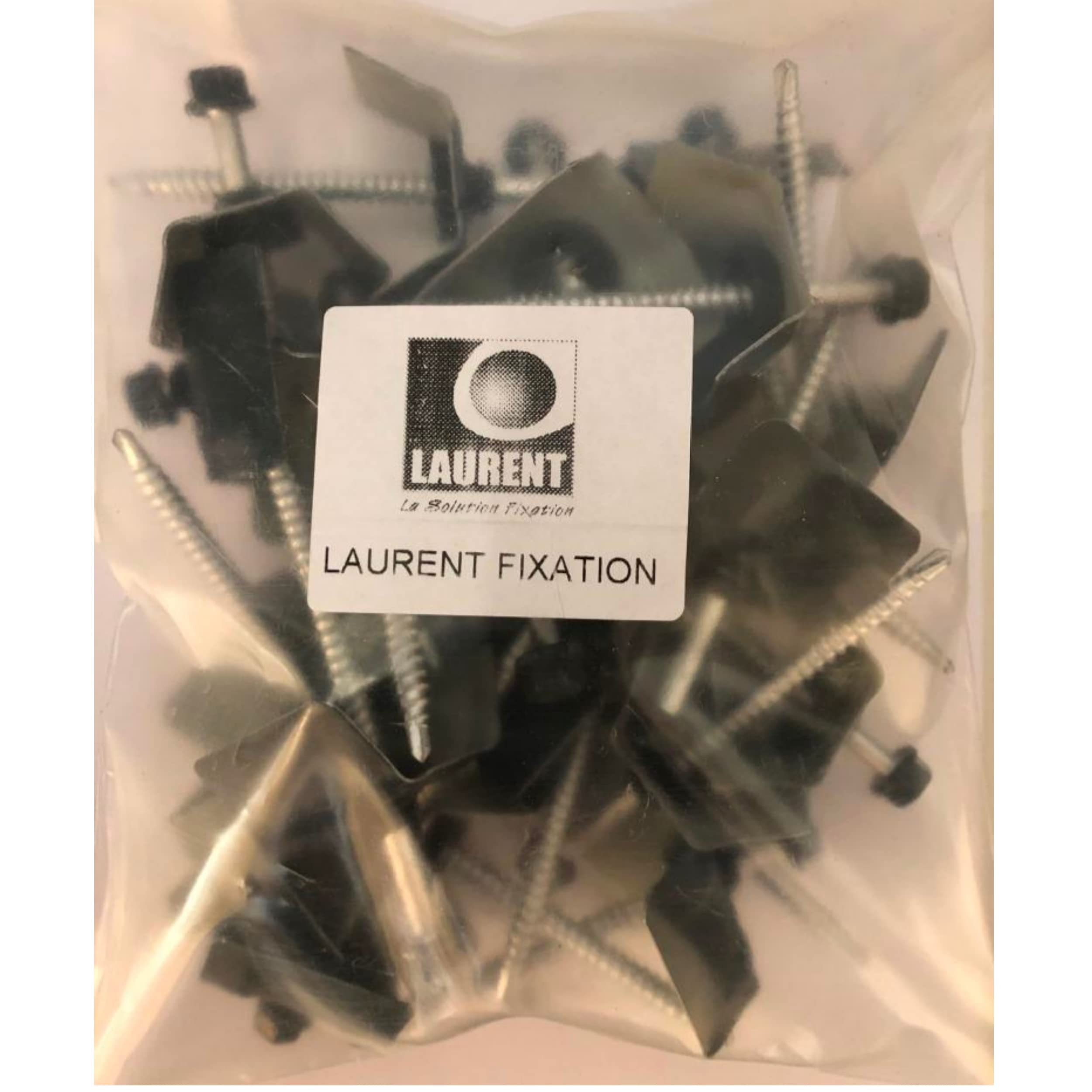 Vis Bac Acier 6.5x100 Inox + Cavalier RAL 7016 x25 Kit de fixation - Sans Pré-Perçage Bois - Double Joint EPDM Étanche Anticorrosion - pour toiture et bardage Pro
