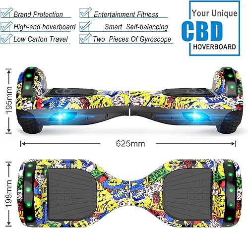 Miniatura 24 de CBD Patinete con luces LED Corlorful, ruedas de 6.5 pulgadas, scooter doble de 300 W para niños, niñas, niños y adultos, todas las edades A01-blanco