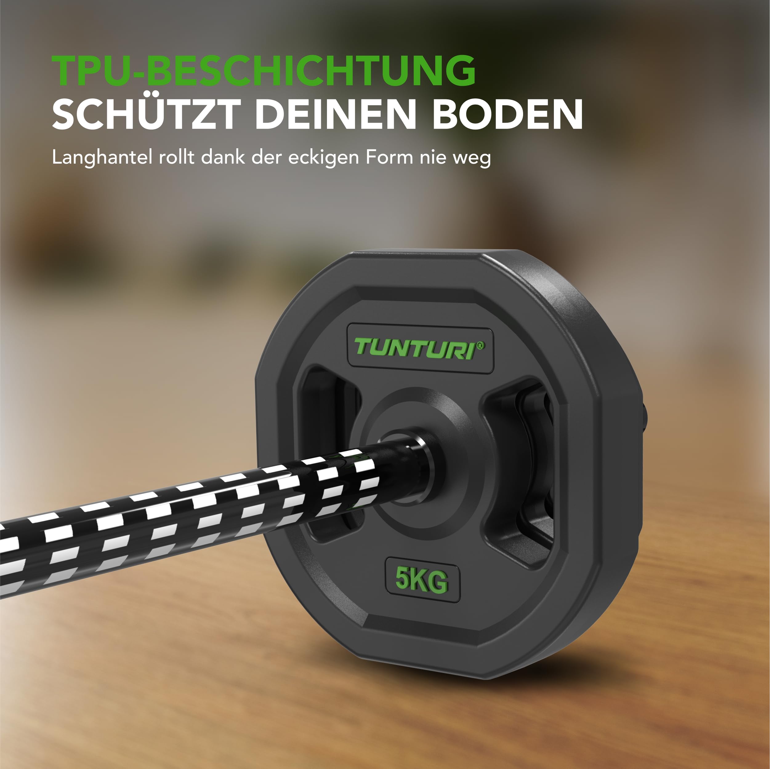 Tunturi Aerobic Pump Gewichtenset 20kg - Hantelset aus Gummi mit Hantelstange und 6 Scheiben