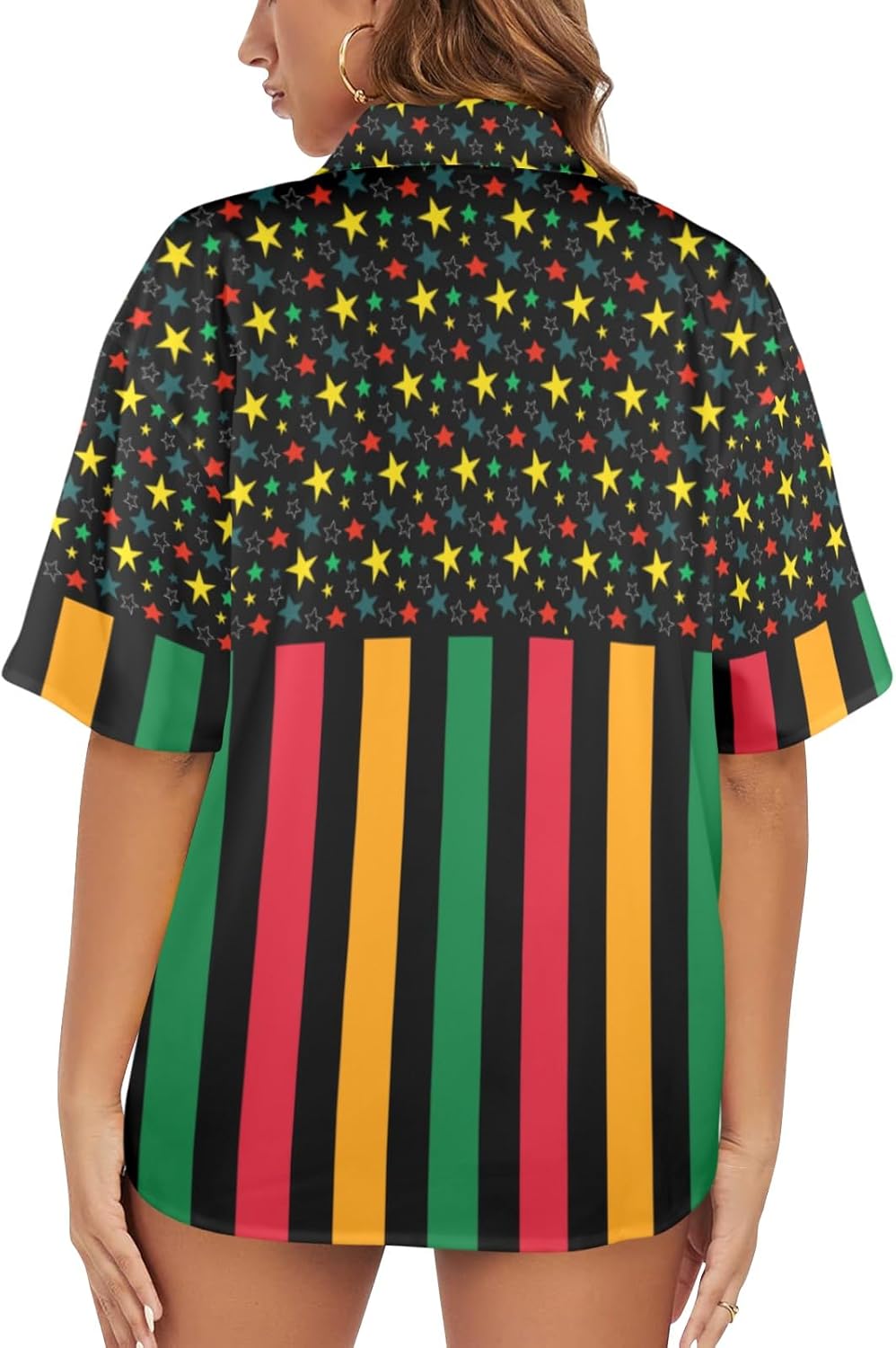 Hawaiian Shirt for Women Short Sleeve Button Down Funny Casual Summer Tropical Beach Aloha Shirts Hawaii Party Holiday - Image 2