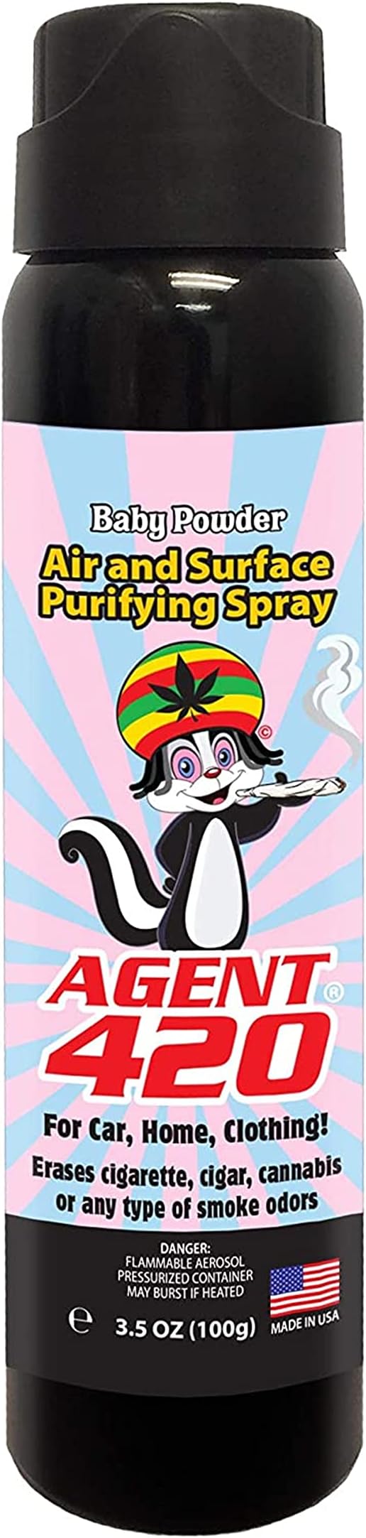 Agent 420-3.5 oz Odor Destroying Spray for Eliminating Unwanted Odors in Your House, Car or Apartment, Freshen Up The Crib (Baby Powder)