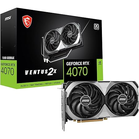 MSI GeForce RTX 4070 VENTUS 2X E 12G OC 2ファン コンパクトサイズ グラフィックスカード VD8664