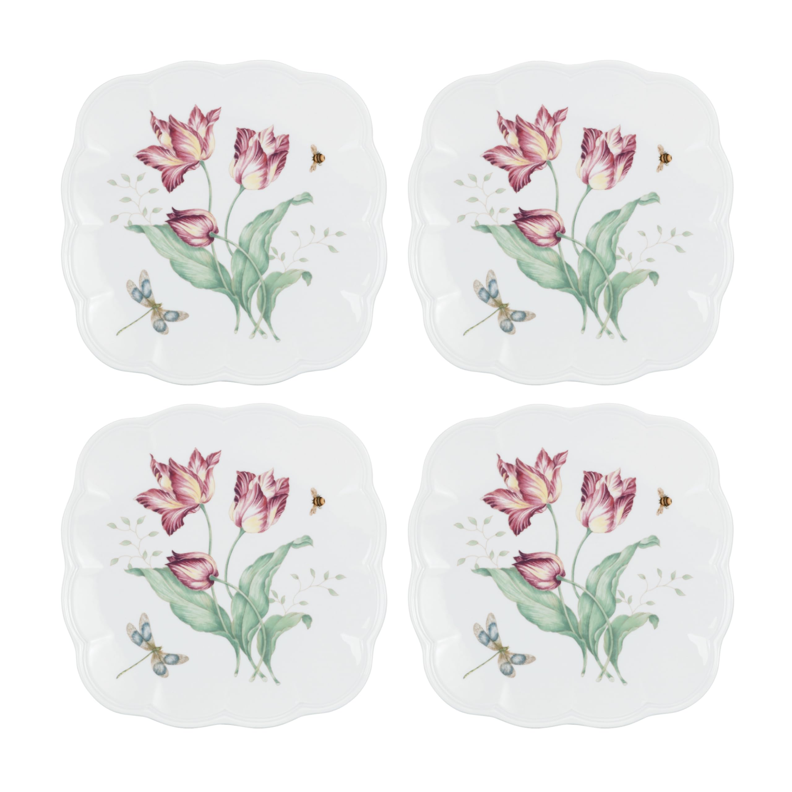 Lenox 894308 Butterfly Meadow Square 4-Piece Accent Plates