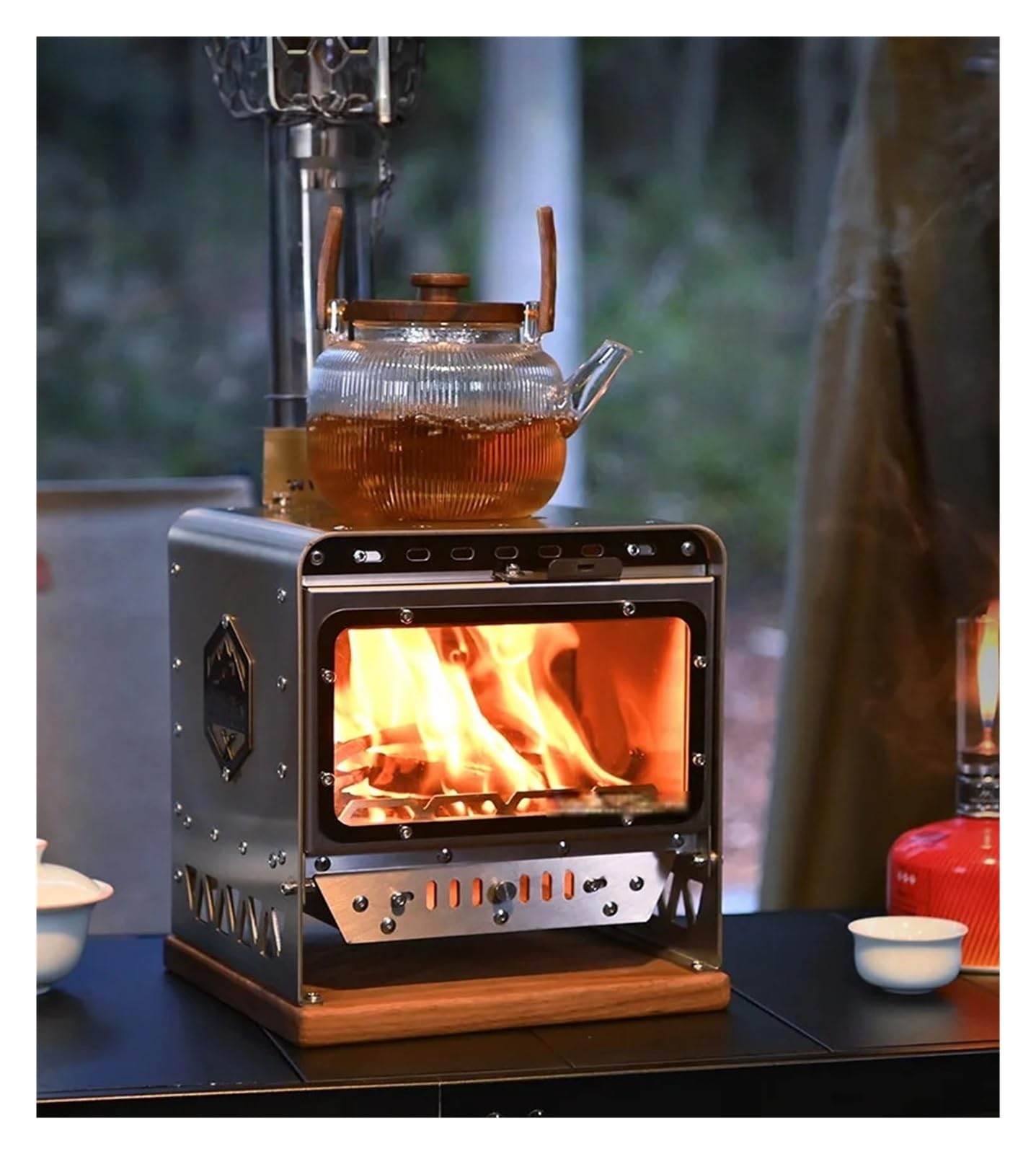 RéChaud de Camping pour Tente Mini poêle à bois extérieur portable en acier inoxydable