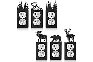 6 Pcs Metal Bear Light Switch Cover Rustic Cabin Home Decor