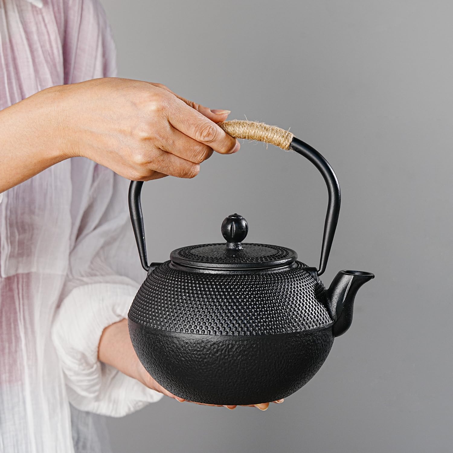 Amazon | Sungmor和風铸铁急須 —— 伝統的な鉄瓶型茶釜、ステンレス製