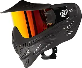 HK Army hstl máscara de paintball airsoft com lente térmica antiembaçante (lente preta/fogo)