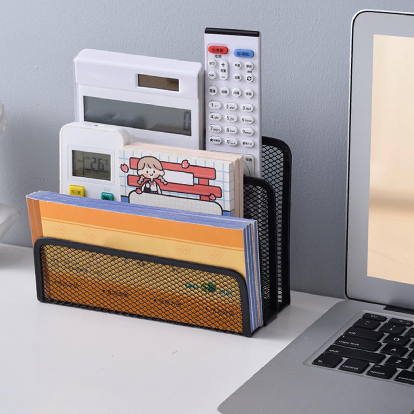 Upright File Sorter - Vertical Desktop File Holder | Desk File Organizer | Desk Storage Rack With 3 Compartments | Office Organization File Holder | Desktop Letter Folder For Home, Office & Classroom