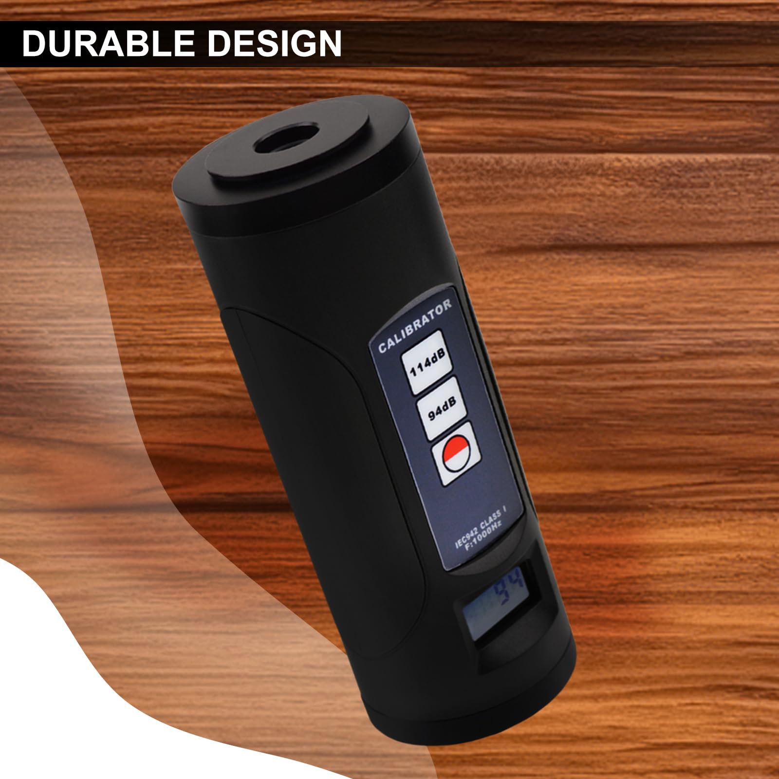 Calibrador digital de nivel de sonido con pantalla LCD y retroiluminación, precisión de 94 dB y 114 dB +/-0,3 dB, medidor de ruido profesional, herramienta de calibración para micrófonos de 1 pulgada
