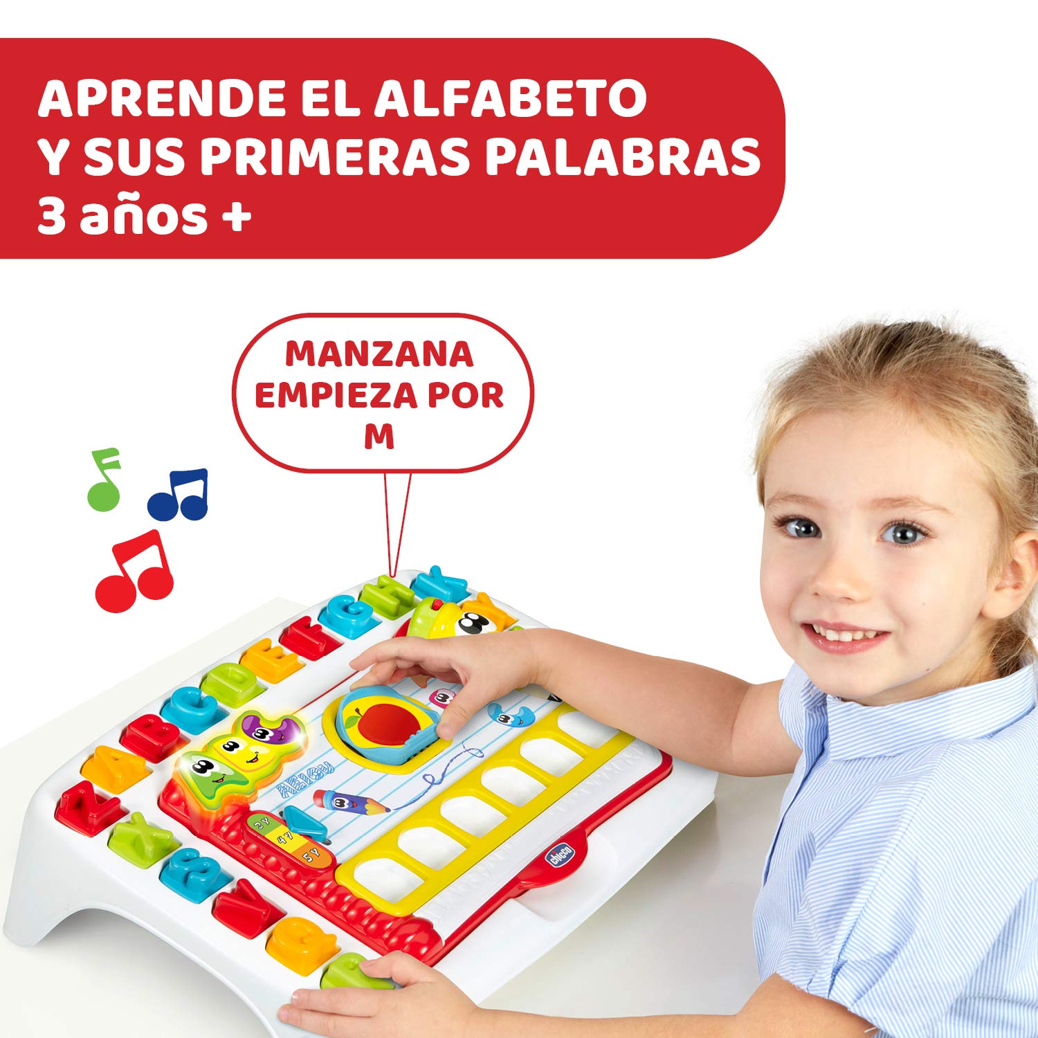 Chicco Leo y Aprendo, Juego Educativo Edu4You, Mesa de Actividades Electrónica para Aprender las Letras del Alfabeto, Inspirado en Montessori – Juguete para Niños de 3 a 6 Años
