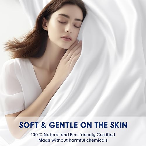 Miniatura 6 de SONORO KATE Sábanas 100% de algodón egipcio, 1200 hilos, juego de sábanas de algodón de hotel de lujo y enfriamiento de 4 piezas, tejido satinado