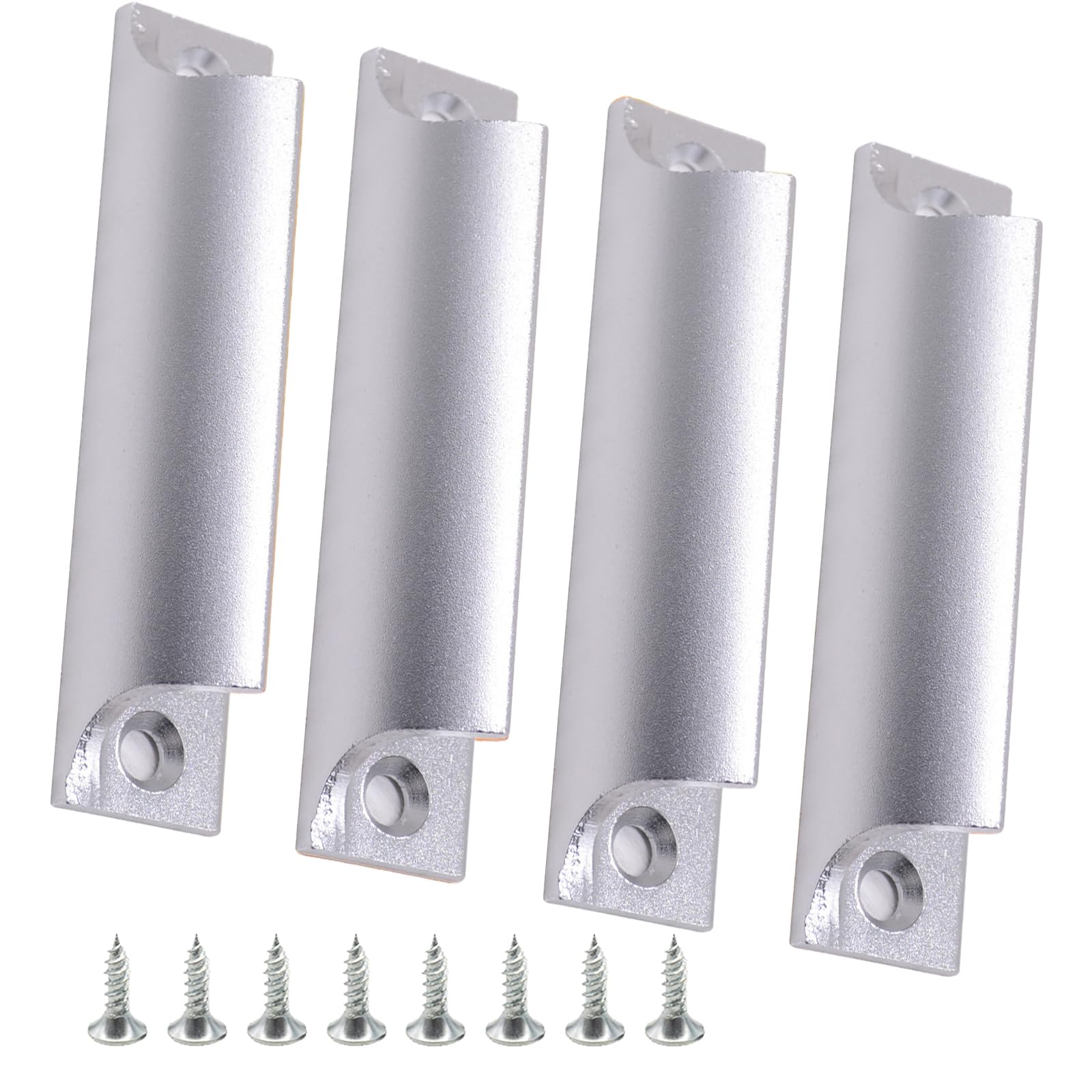 Joytey 4 Packs Drawer Pulls Cabinet Pulls Finger Edge Pulls Sliding Door Handles Furniture Handle with Screws Window Pull Kitchen Hardware Cupboard Wardrobe Dresser Knobs Handle Pull for Bathroom