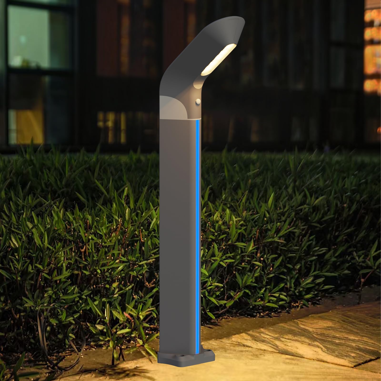 ACMHNC Lampione Solare da Giardino con Sensore di movimento,IP65, Alluminio | 80cm Lampioncini da Esterno, 3000-6000k, Per Giardini Cortile Patio Vialetto