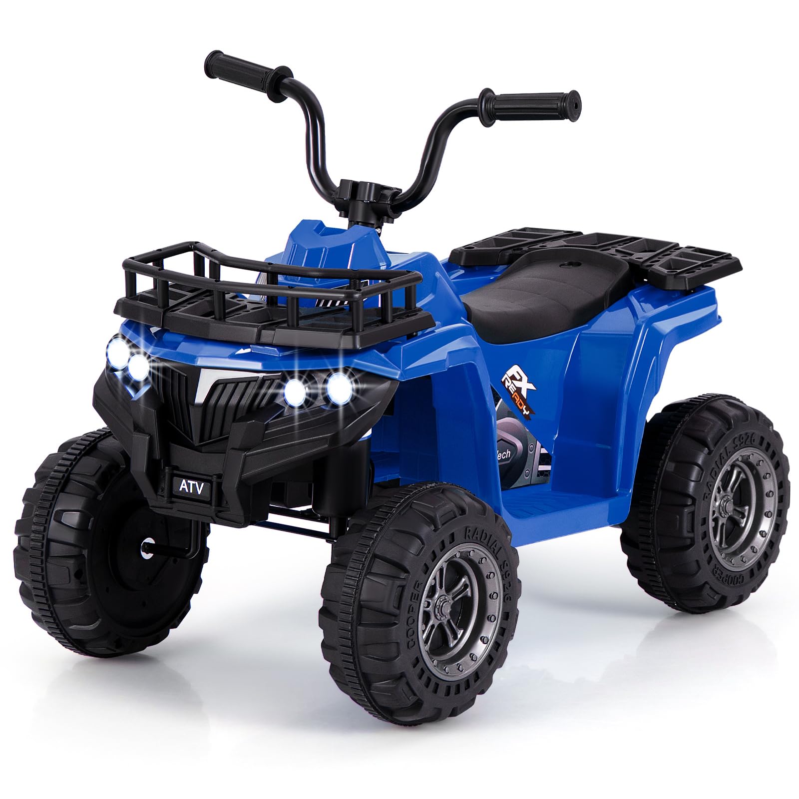 COSTWAY 6V Kids Electric Ride on ATV Car, Battery Powered Quad Bike with  One-Button Start, LED Lights, MP3, Storage Basket, Wheels Vehicle Toy