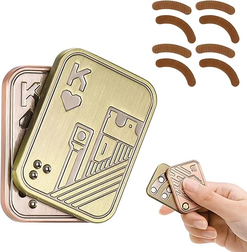 Juguetes magnéticos de metal para la ansiedad Poker King K Fidget Slider con 4 juegos de calcomanías lisas, juguete EDC para aliviar el estrés,