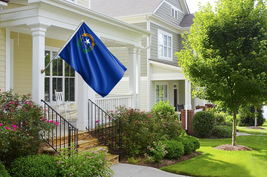 Double Sided Nevada State Flag 4x6FT NV Flag Polyester Vivid Color Fade Resistant With 2 Brass Grommets For Nevada Themed Festival Events Party Decoration Indoor Outdoor(NV, 4x6FT 3ply)