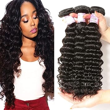 Beauty Forever 8A Brazilian Virgin Hair Deep Wave 3 Bundles 100% Unprocessed Virgin Human Hair Extensions (12 14 16inch)
