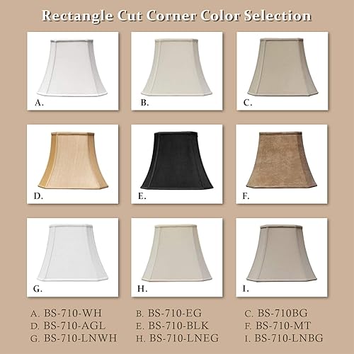 Miniatura 5 de Royal diseños rectángulo Cut Corner Lámpara Sombra, BS-710-18BLK