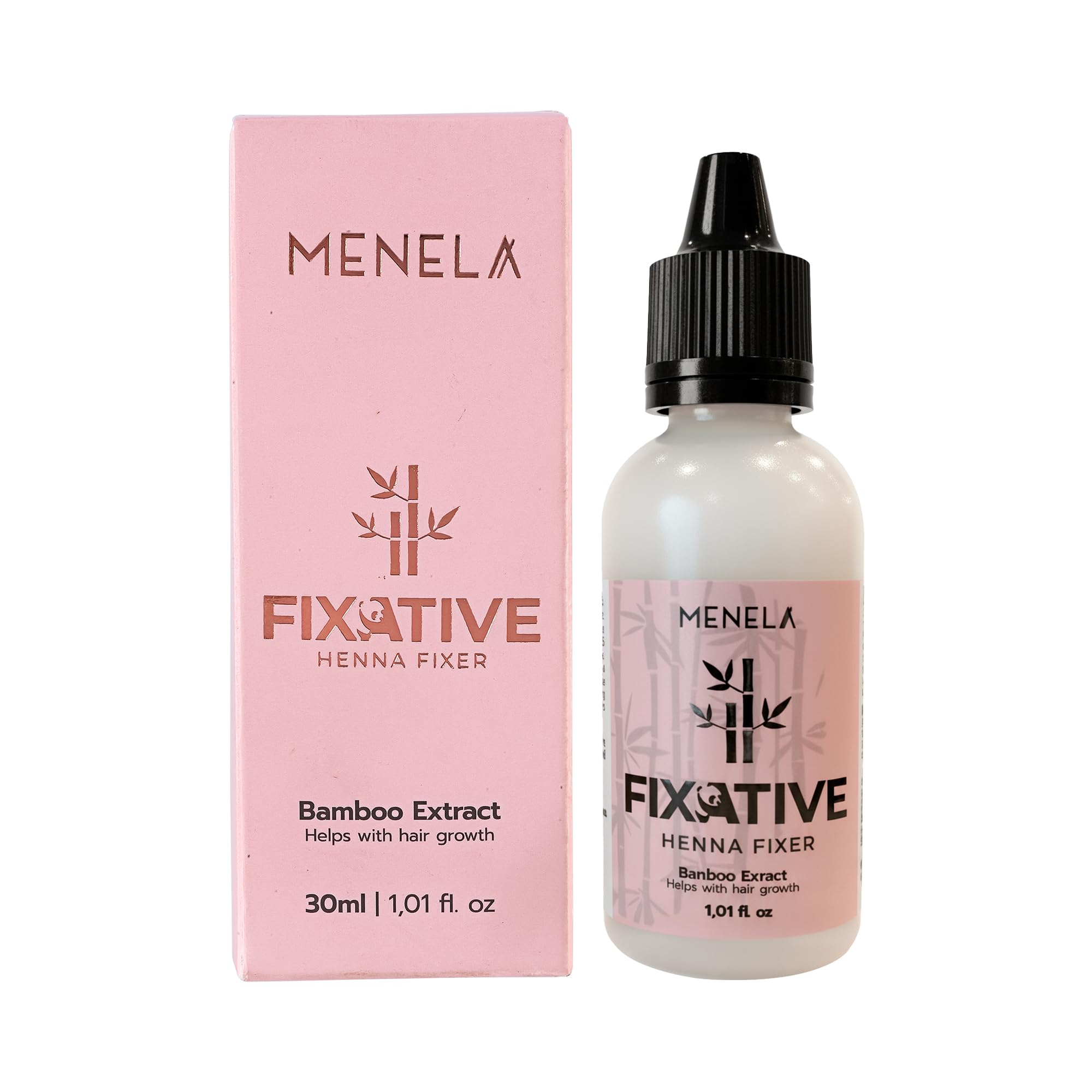 Menela Hair Henna Fixative Mixer with Bamboo Extract, Enhances Color Uniformity, Application Control, and Professional Finish, 30 ml Bottle"