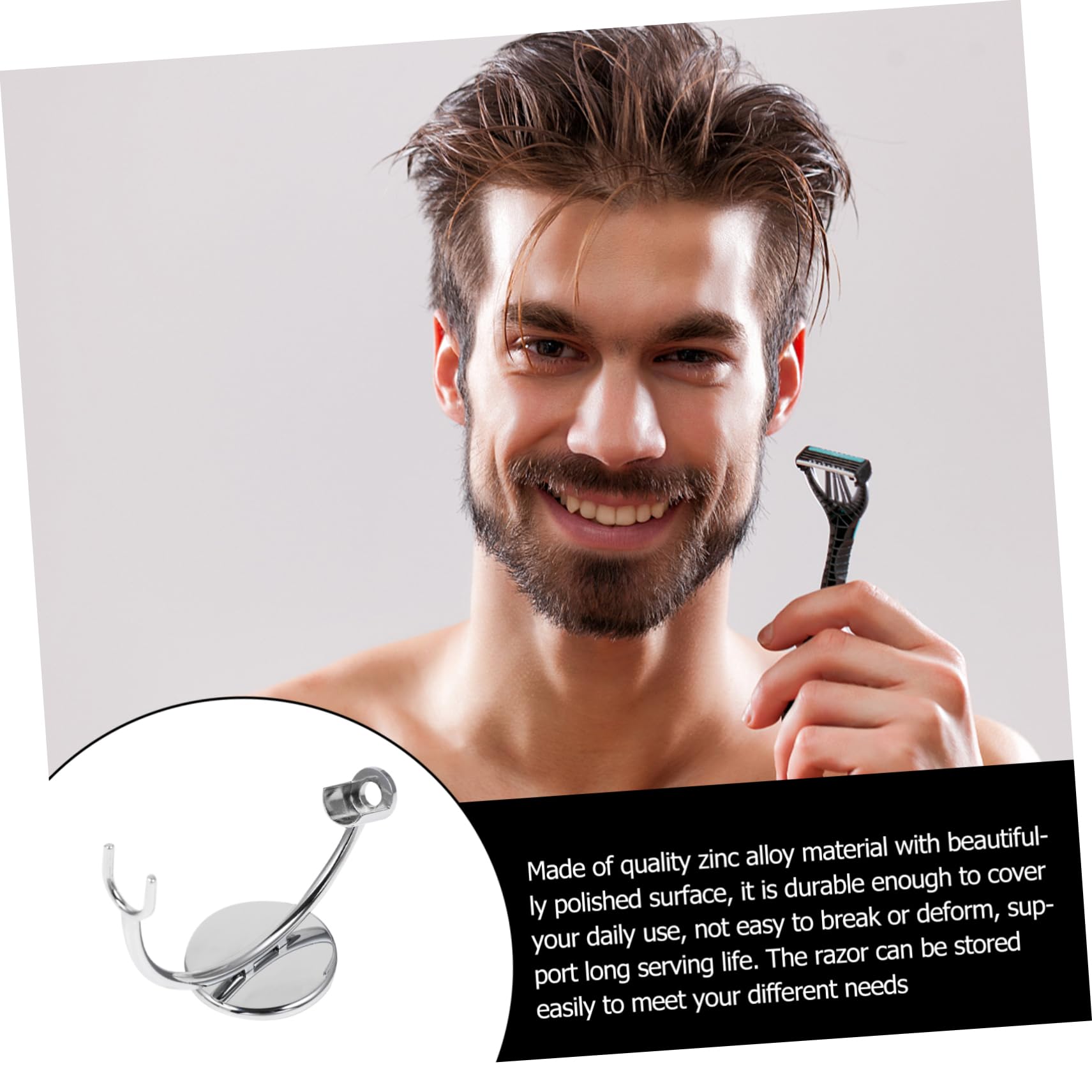 minkissy 2pezzi Supporto Per Rasoio Di Stand Decorativo Per Rasoio Da Barba Organizer Da Bagno Salvaspazio Per Uomini Resistente e Durevole Per Rasoi Singoli