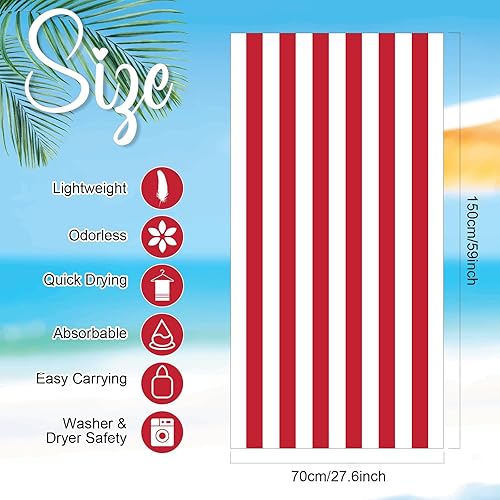 Miniatura 2 de EBOOT Paquete de 10 toallas de playa de gran tamaño, toallas de piscina extra grandes, de microfibra, de secado rápido, para adultos, mujeres,
