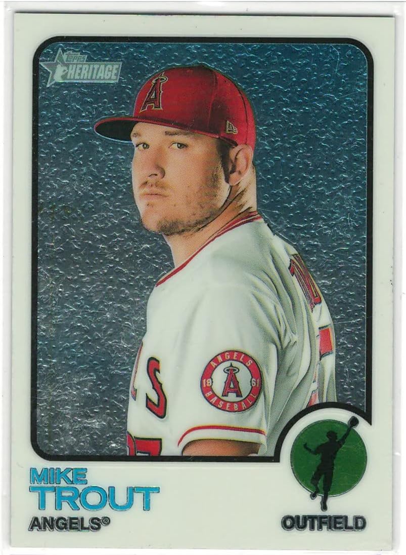 2022 Topps Heritage Chrome Mike Trout Baseball Card #'d /999