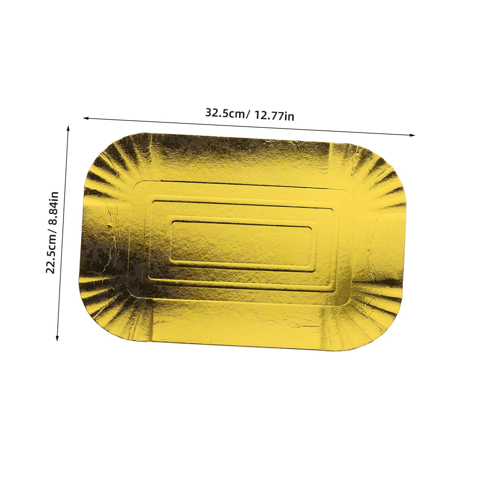 Platos Desechables de Papel Aluminio Dorado, 10, Bandeja para Banquetes