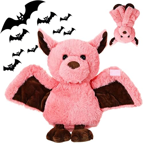 Miniatura 5 de Peluche de murciélago de peluche de 11 pulgadas para Halloween, muñeco de peluche para dormir, juguetes para cumpleaños, Navidad, regalos peludos