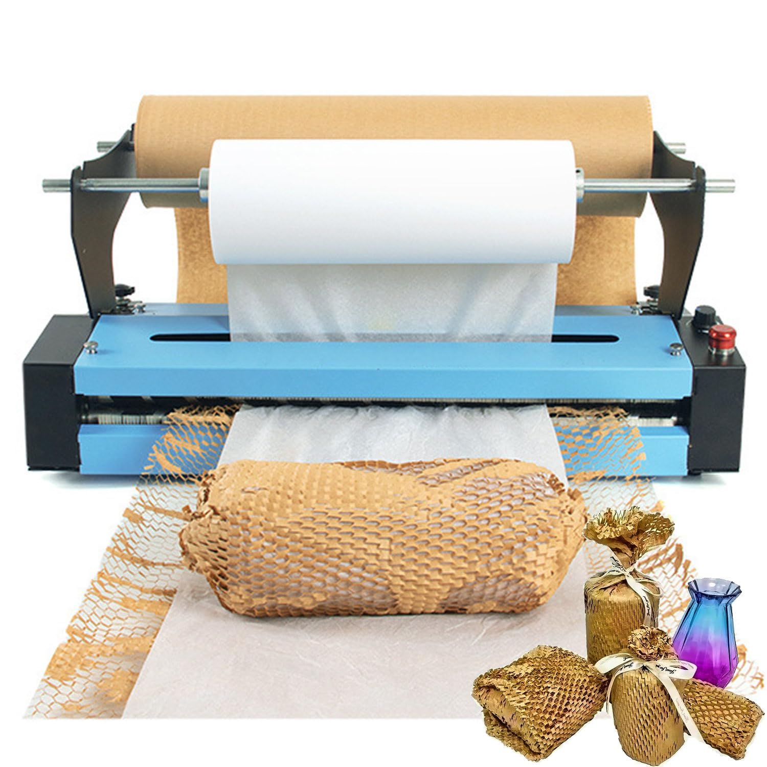 Distributeur de rouleau de papier d'emballage en nid d'abeille,Chargeur automatique de papier en nid d'abeille,Machine à papier en nid d'abeille à sortie de papier automatique multifonction ( A)