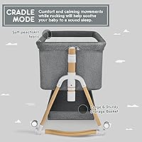 Vista 8 de HARPPA Moisés Acogedor, Moisés para Bebé 3 en 1, Moisés Mecedora de Cabecera con Ruedas, 5 Alturas Ajustables, Incluye Mosquitera, Colchón, Correa