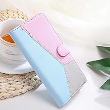 Dkandy Pastel Series for Samsung Galaxy F15 5G Magnetic Wallet Case Flip Cover (Soft Tricolor Sky Blue)