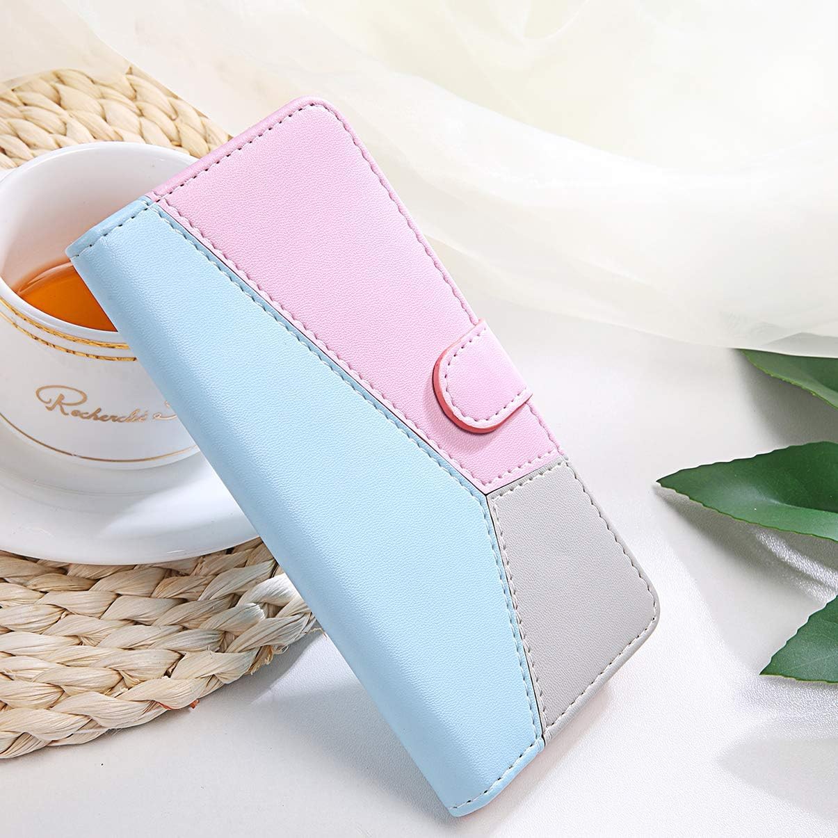 Dkandy Pastel Series for Samsung Galaxy F14 5G Magnetic Wallet Case Flip Cover (Soft Tricolor Sky Blue) (B0CTFCBJPK) Amazon Price History, Amazon Price Tracker