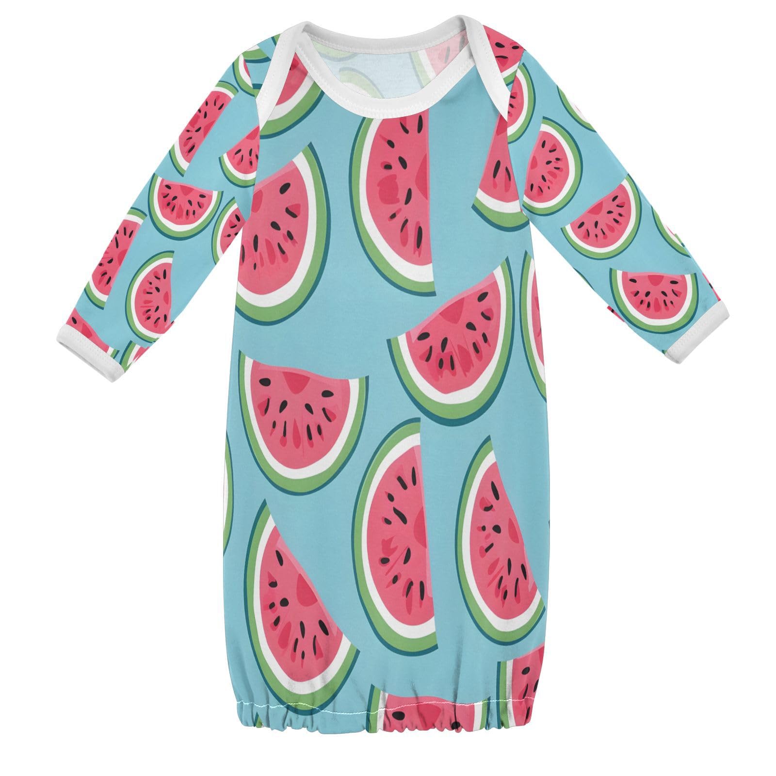 senya Nightdress Sleeper Gown Long Sleeve Nightgown Pajamas Watermelon for 3-12 Months Multi