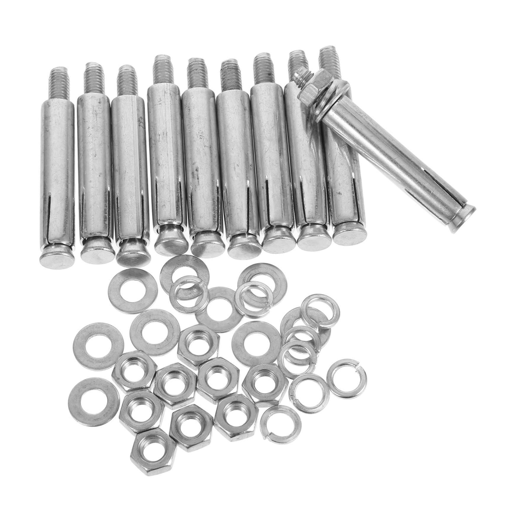 HEALLILY Practical Steel Expansion Bolts 10 Pack M8x80 for DIY and Use