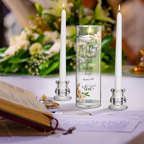 Miniatura 4 de Irenare Unity - Velas con portavelas para ceremonia de boda, accesorios de boda para ceremonia de recepción, portavelas de cristal decorativo, vela