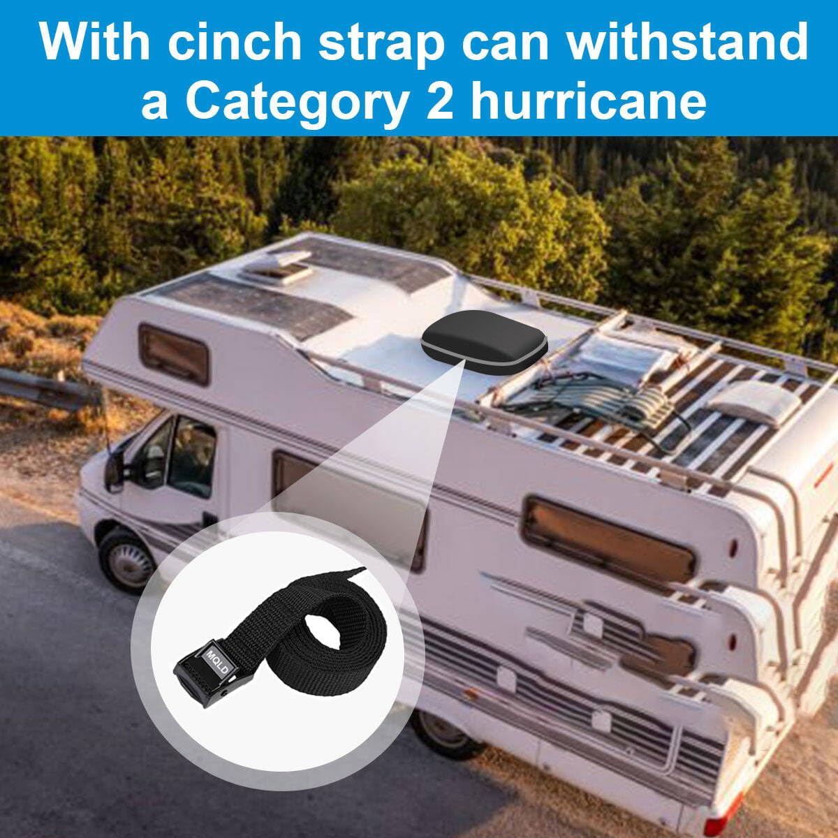 Cubierta de Aire Acondicionado RV, Vinilo Negro Impermeable Anti-UV, Compatible con Dometic Brisk II, Dobladillo de cordón, fácil de Limpiar