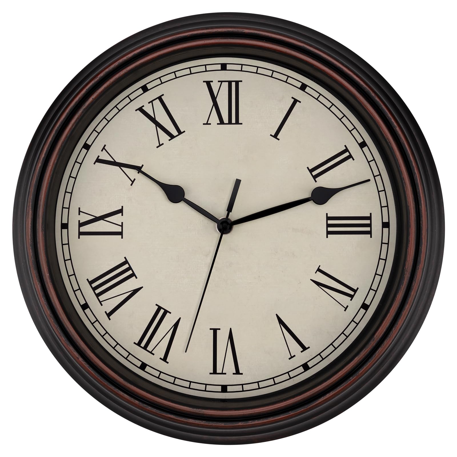 Foxtop 14" Roman Numerals Wall Clock Retro Silent Battery Operated Clock