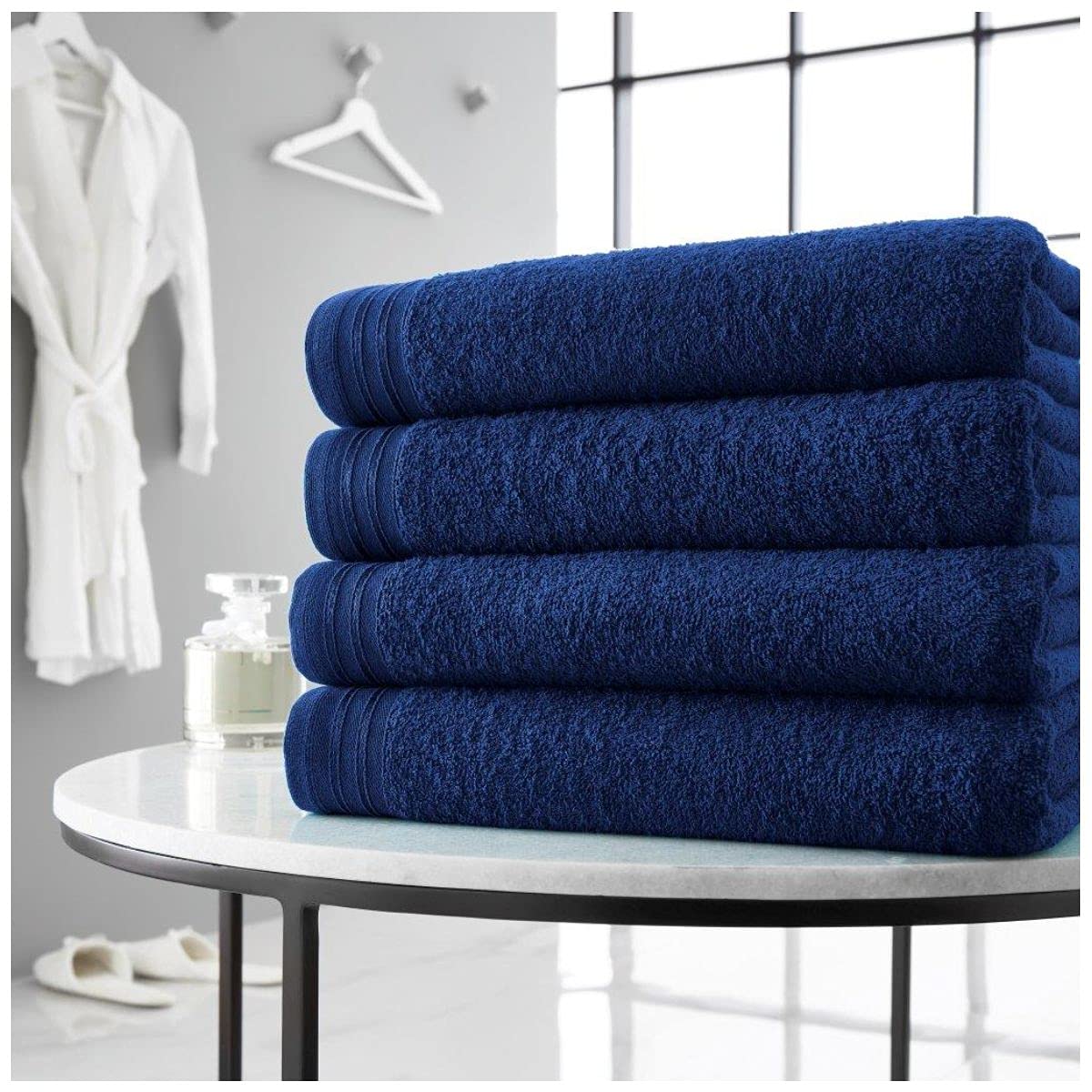 Gc Gaveno Cavailia Royal Blue Premium 4 Pack Wilsford Bath Sheet 450 Gsm Super Soft Absorbent Egyprian Cotton Sheets Set, 75X135 Cm,