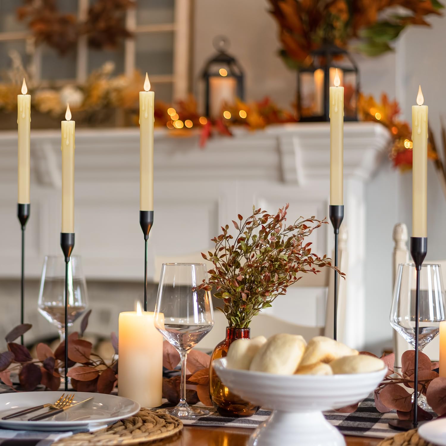 Lot De 6 Bougies LED Sans Flamme Rechargeables En Cire