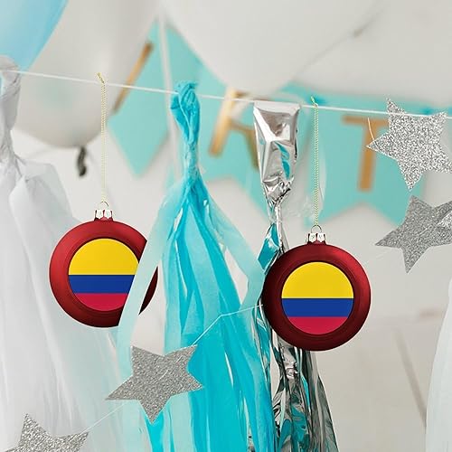 Miniatura 8 de Colombian Flag Shatterproof Matte Christmas Balls for Tree Wreath Home Decor 1PCS