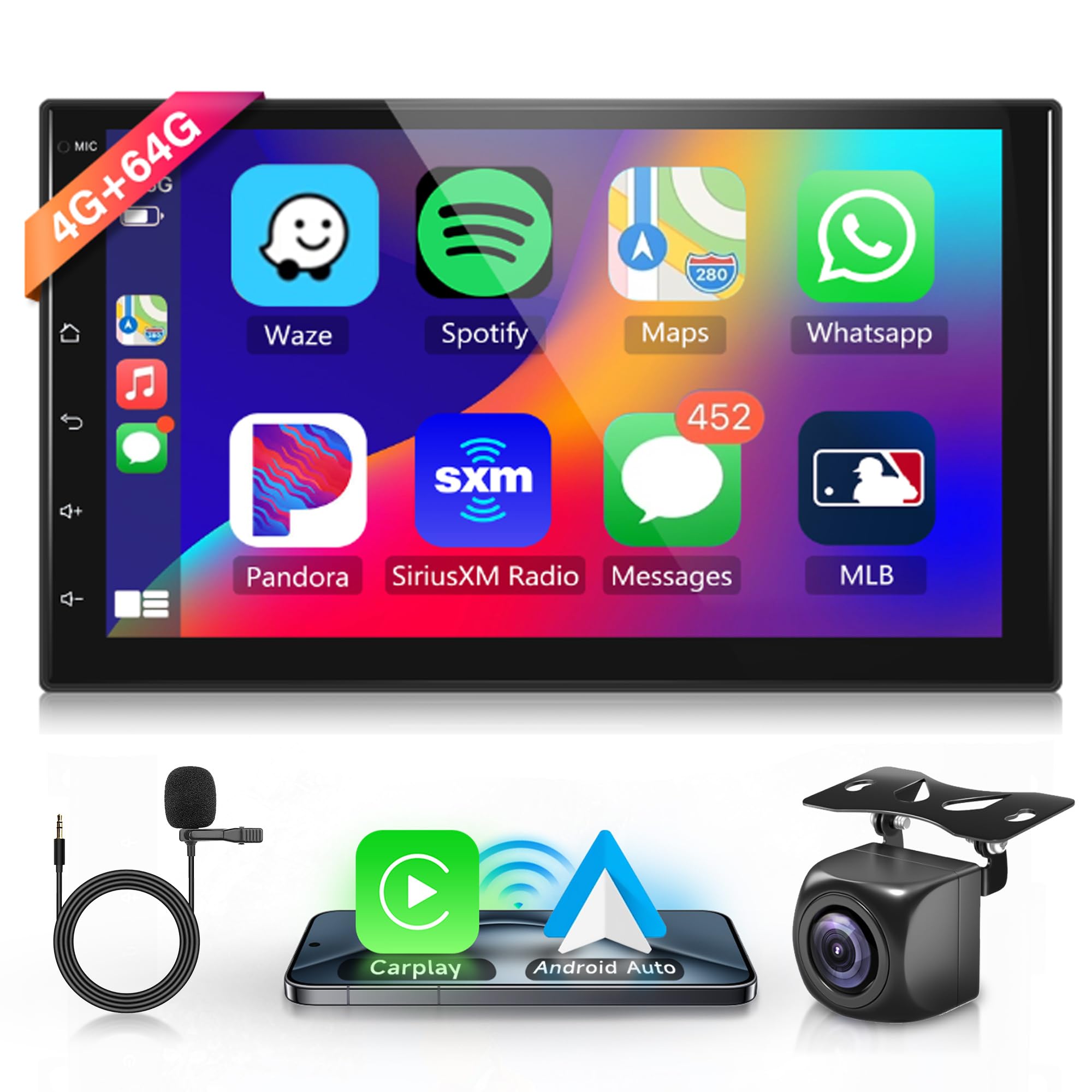2G 64G Draadloze Carplay Android 13 Autoradio 2 Din voor FIAT 500L 2012