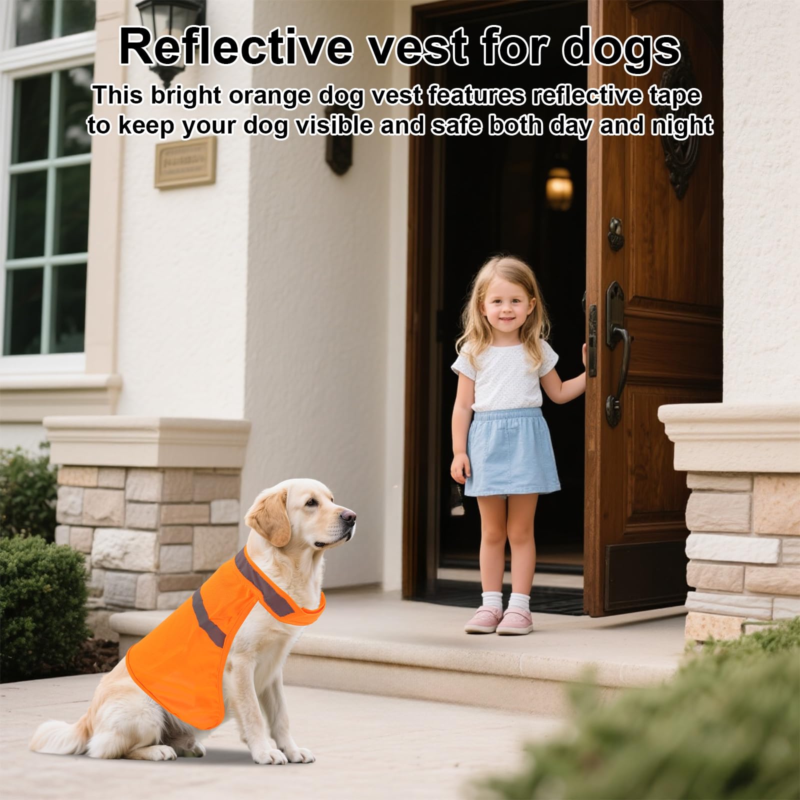 2pcs Gilet Réfléchissant pour Chien, Petite Taille Gilets Sécurité Chiens Orange Vif Haute Visibilité Adaptés à l'Entraînement en Extérieur au Jogging et à Chasse