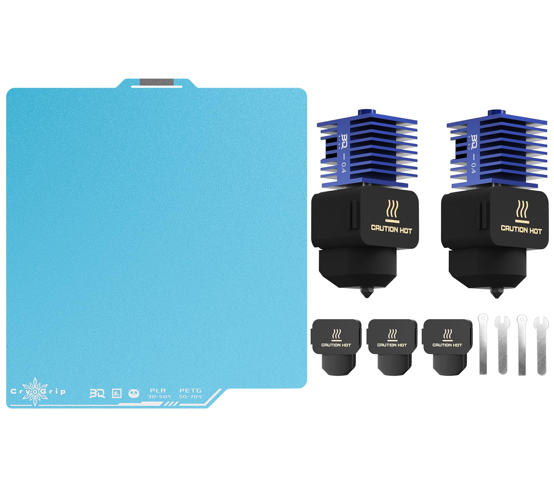 BIQU CryoGrip Pro Frostbite Panda Build Plate 257x257mm + 2*Panda Juicer 0,4 mm Standard Flow Gehärteter Stahl Hotend-Kit für Bambu-Lab A1/A1 Mini 3D-Drucker