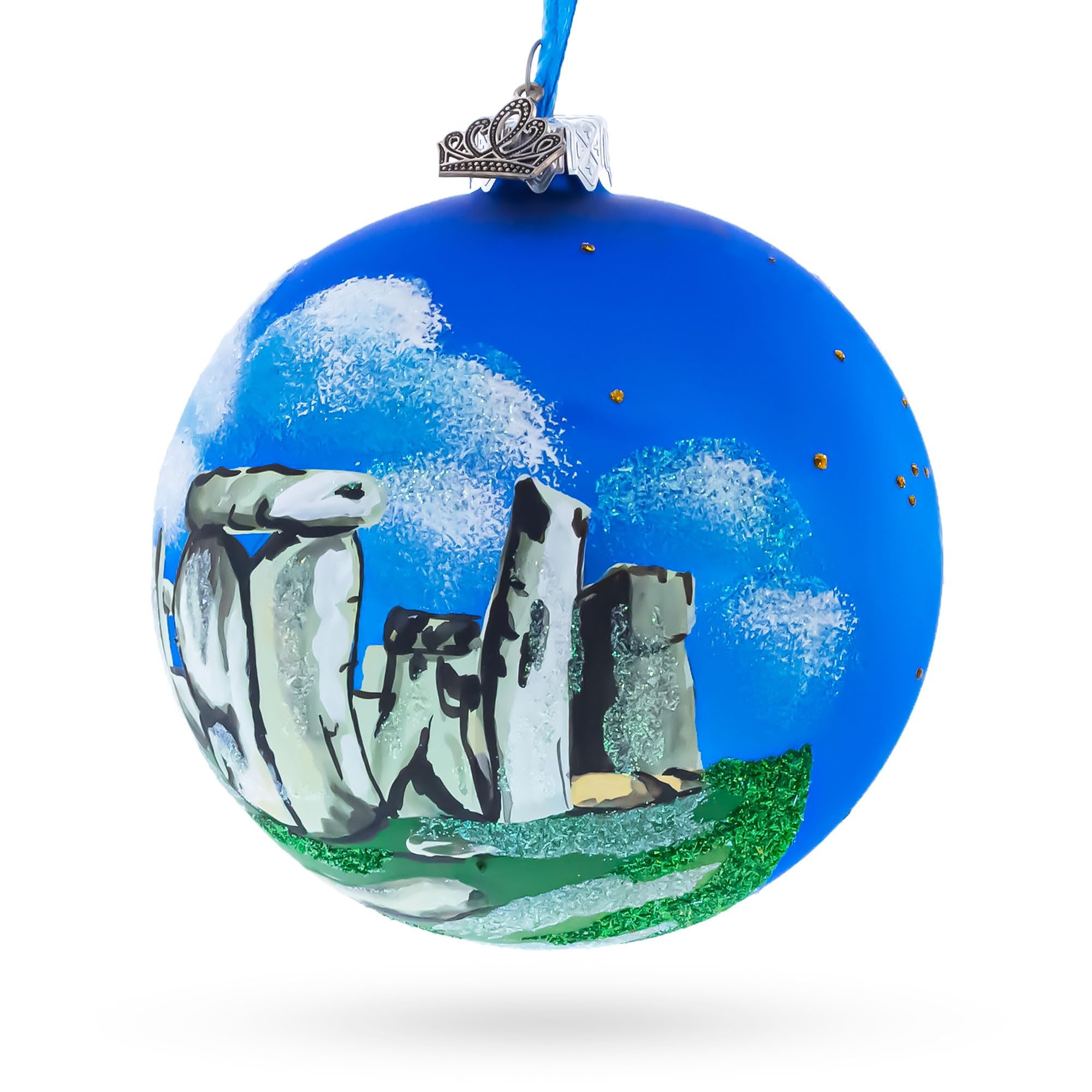 Bestpysanky Stonehenge, Inghilterra, Gran Bretagna palla di vetro ornamento di Natale 4 pollici
