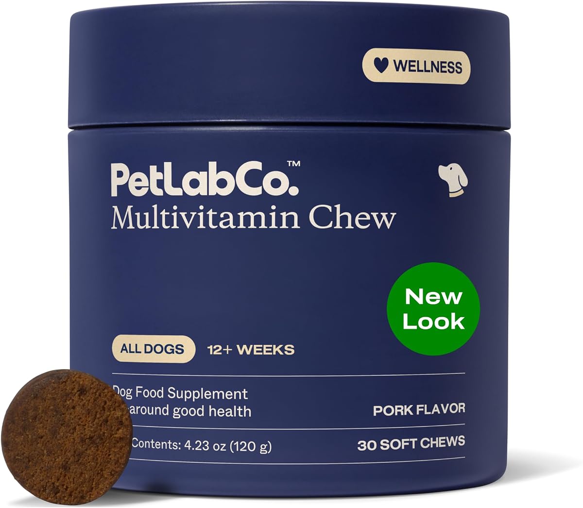22-in-1 Multivitamin Chews for Dogs, Pork Flavor | 22 vitamins and minerals in one daily soft chew to support immune health, energy, skin, coat and overall wellbeing