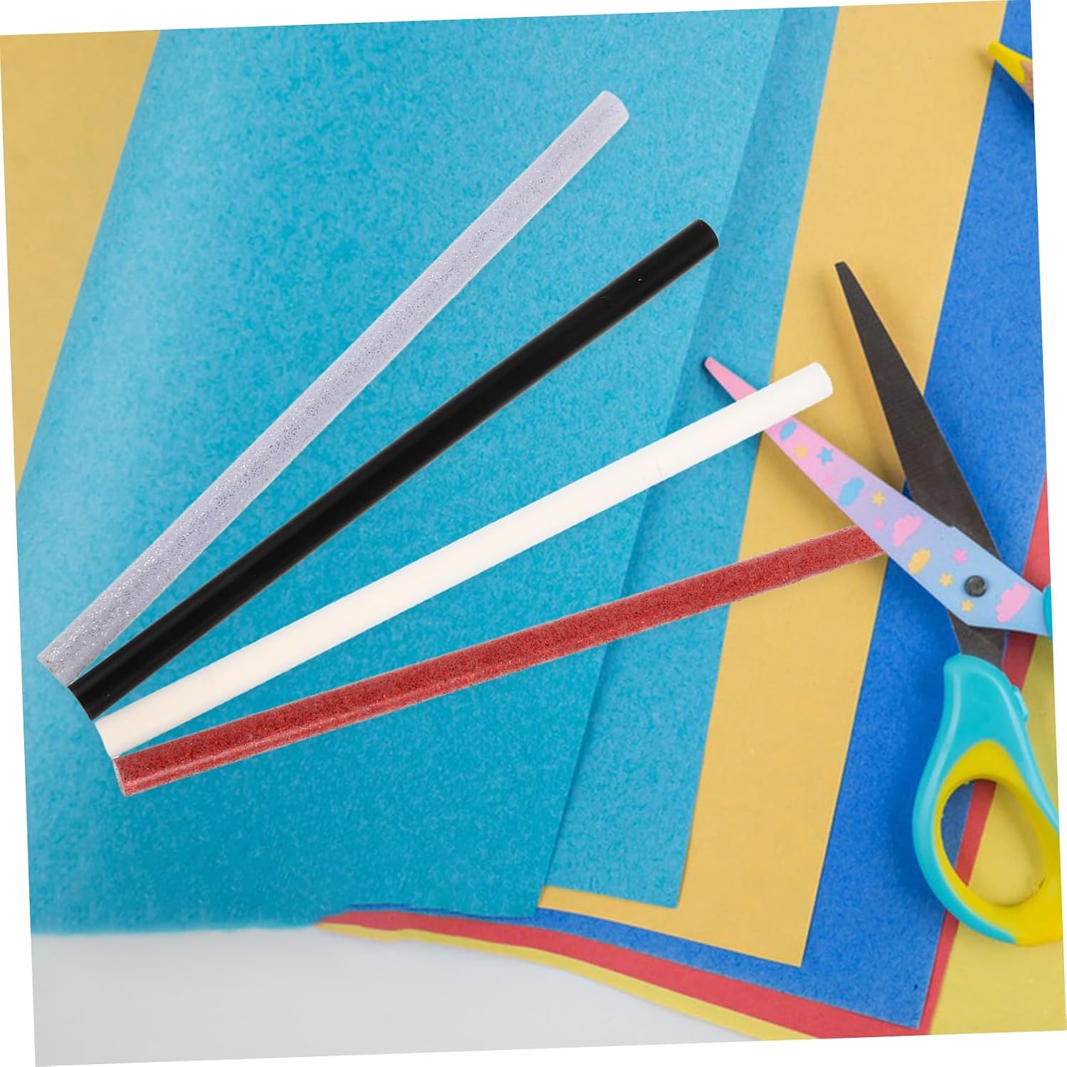 30pcs Glitter Hot Glue Sticks Mini Colored Adhesive Sticks for DIY Craft Projects Sparkling Finish for Crafts Versatile and Flexible Use for Arts and Decorations