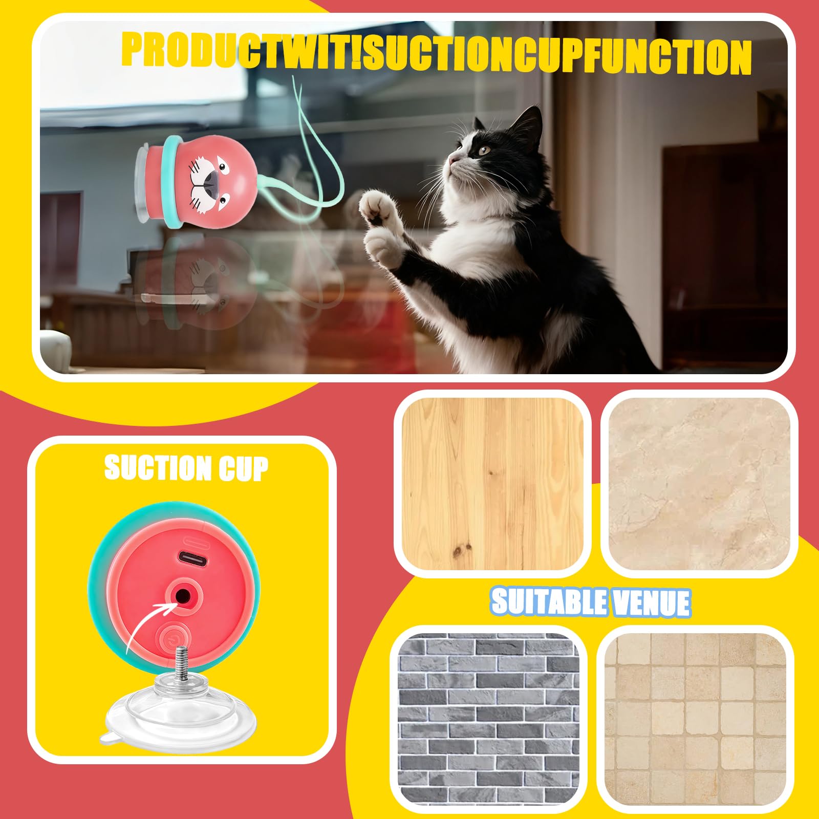 2-in-1 Automatic Cat Toy with Bird Song & LED Lights - Image 4